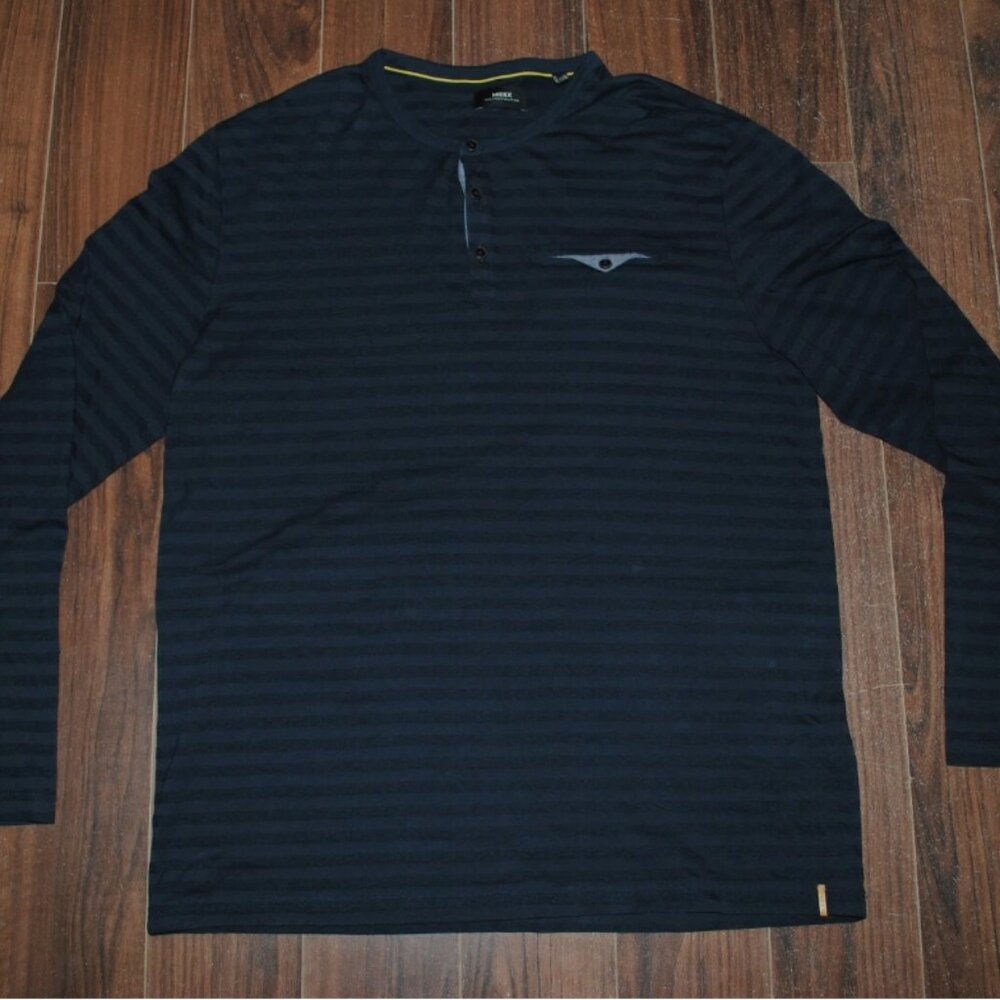 Mexx Metropolitan Long Sleeve T Shirt Navy Striped XXL Chest 44"